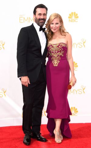 Jon Hamm and Jennifer Westfeldt in Tom Ford and Marchesa - Emmys 2014 red carpet photos.jpg